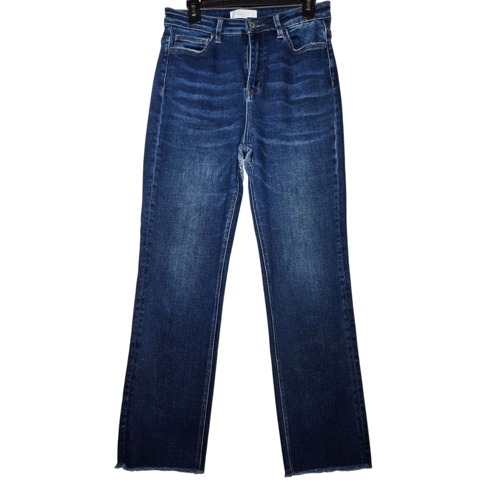 Vervet Womens Growing Light High Rise Slim Straight Jeans 28 Raw‎ Hem Stretch